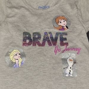 Disney Frozen II Elsa Anna Olaf Brave Gray T-Shirt 8